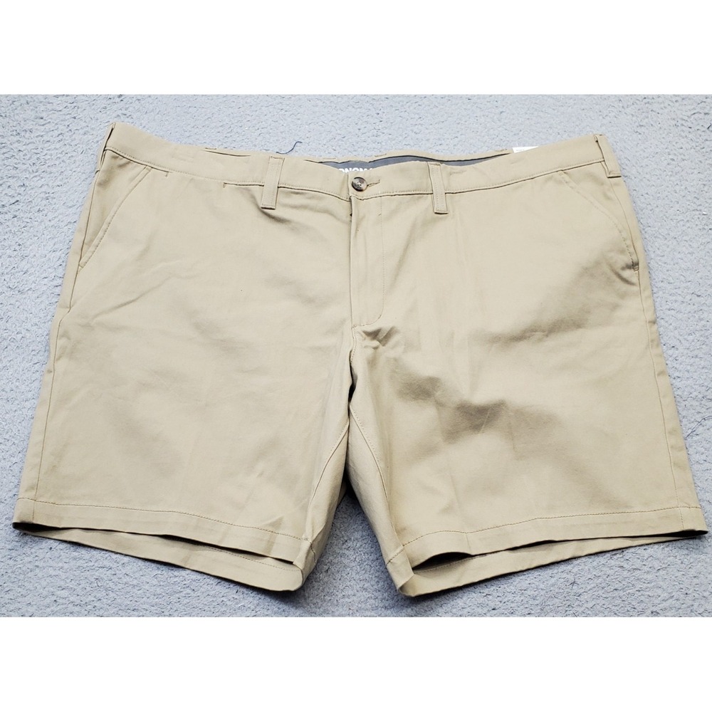 Sonoma Flexwear Shorts Men 52 Tan Flat-Front Comfort Stretch Waistband 9" Inseam